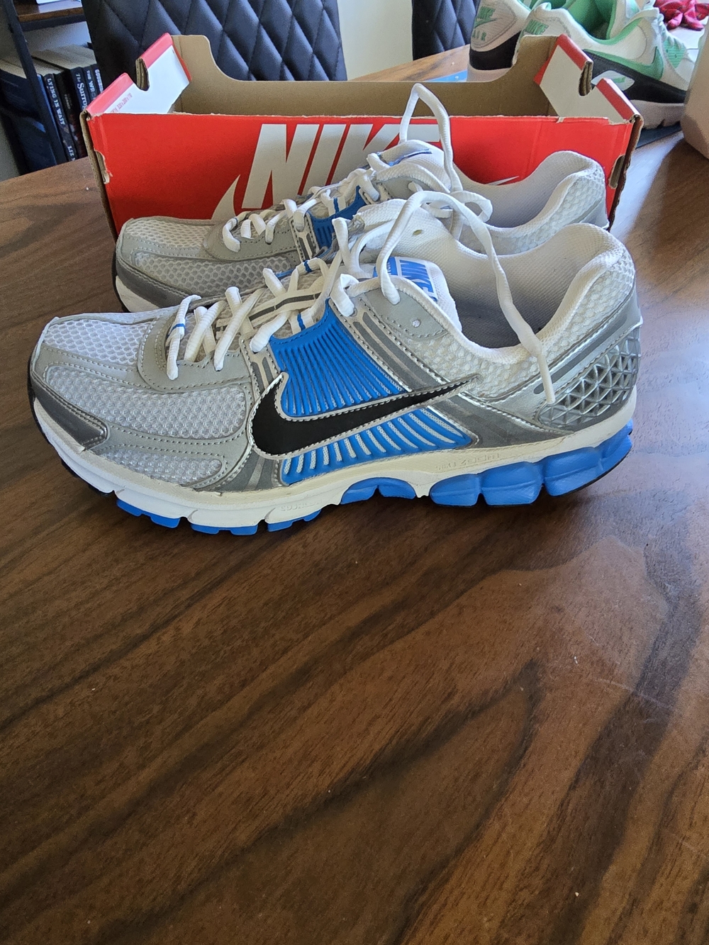 Nike Silver + Blue Vomero 5